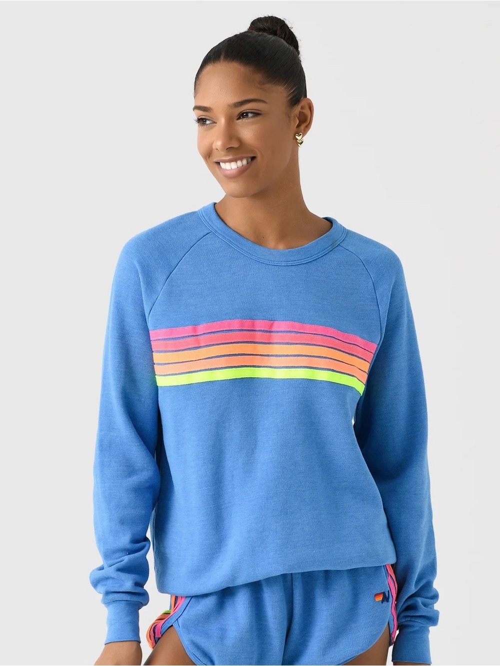 Aviator Nation Striped Crewneck